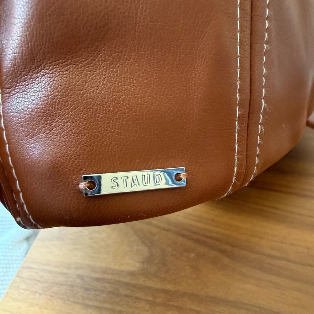 Staud Brown Vegan Leather Baseball Cap - Picture 4 of 7